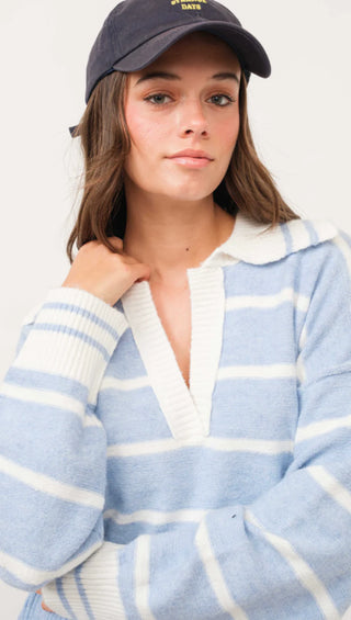 Marina Blue Pullover Sweater