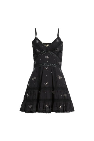 Solbina Embellished Mini Dress in Black