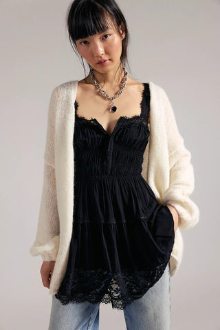 So In Love Mini Slip Dress in Black