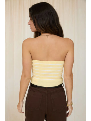 Strapless Striped Knit Top