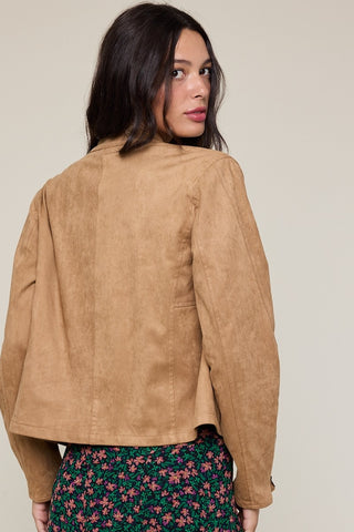 Suede Collar Button Jacket