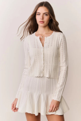 Peridot Cardigan in White Tea