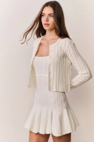 Peridot Cardigan in White Tea