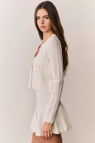 Peridot Cardigan in White Tea