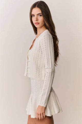 Peridot Cardigan in White Tea