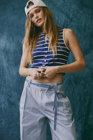 Tilly Striped Tank in Navy Combo