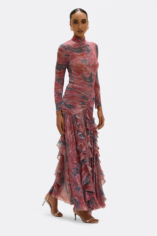 Twist Flutter Maxi Skirt