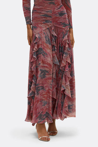 Twist Flutter Maxi Skirt