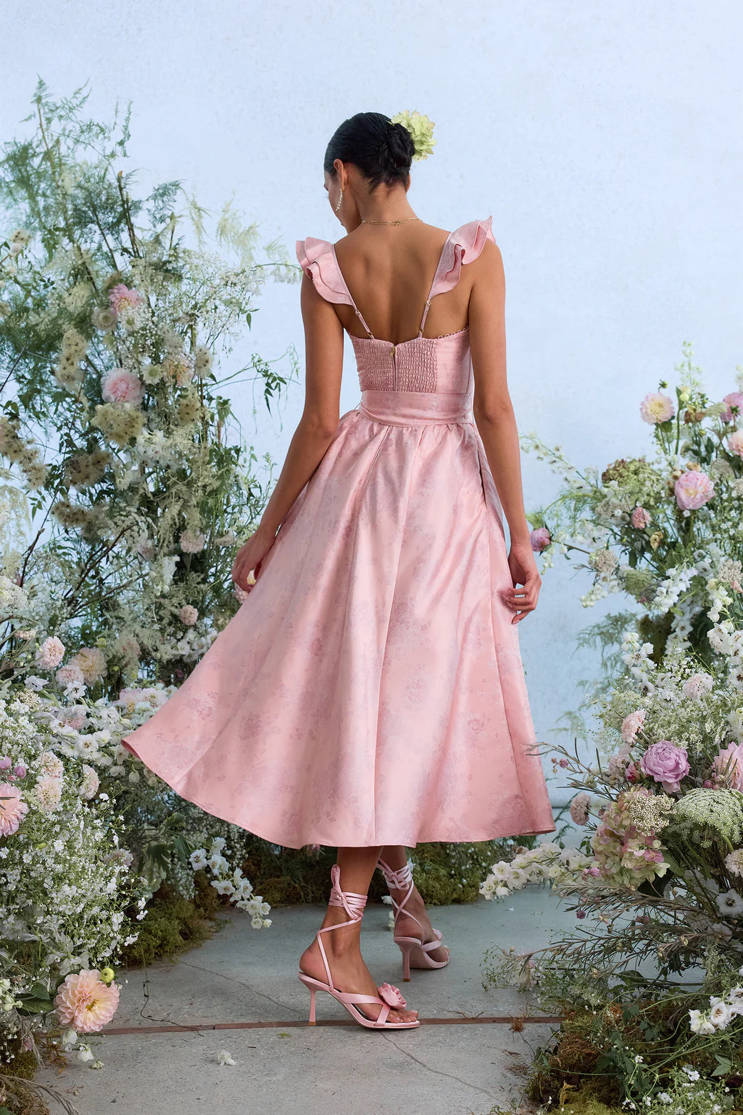 Vera Dress in Light Pink Windsor Brocade Vera Dress in Light Pink Windsor Brocade