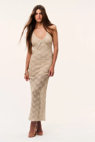 Vreya Dress in Shimmering Sand