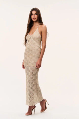Vreya Dress in Shimmering Sand