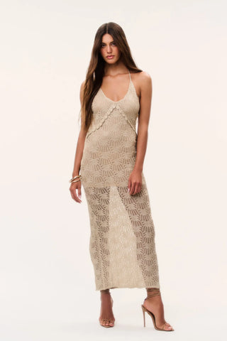 Vreya Dress in Shimmering Sand