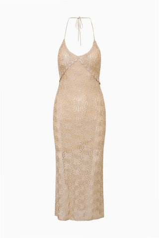 Vreya Dress in Shimmering Sand