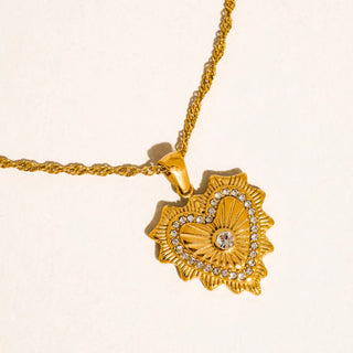 Valea Non-Tarnish CZ Heart Pendant