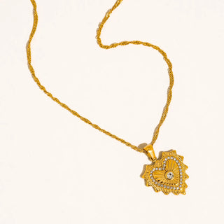 Valea Non-Tarnish CZ Heart Pendant