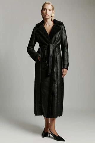 Vegan Leather Shirling Coat