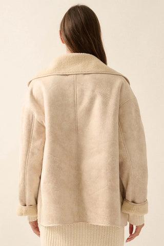 Coconut Milk Shearling Jacket