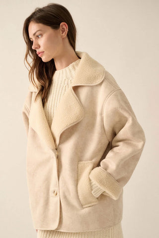 Coconut Milk Shearling Jacket