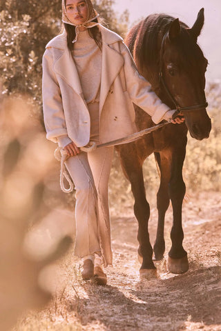 Coconut Milk Shearling Jacket