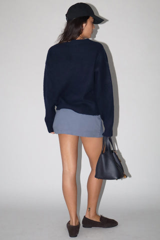 Yacht Club Emblem Knit Sweater in Navy