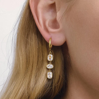 Sari Non-Tarnish Triple Drop Earrings