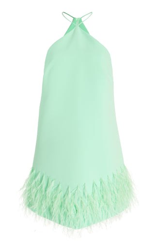 Alexis Bristal Feather Trim Dress in Green