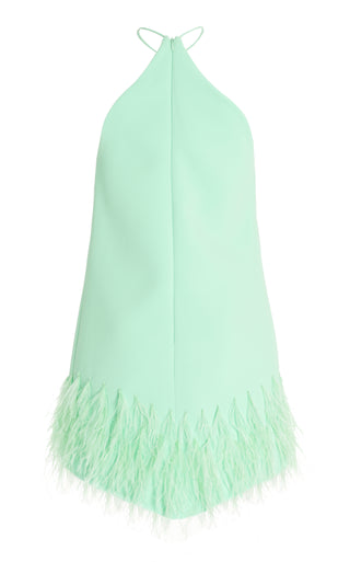 Alexis Bristal Feather Trim Dress in Green