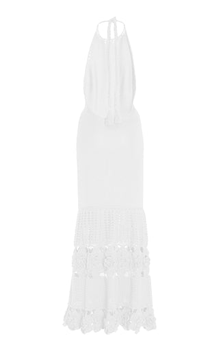 Alexis Carina Crochet Bamboo Knit Dress in White