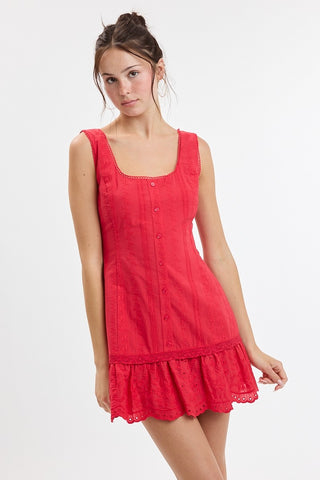 Giulietta Eyelet Mini Dress