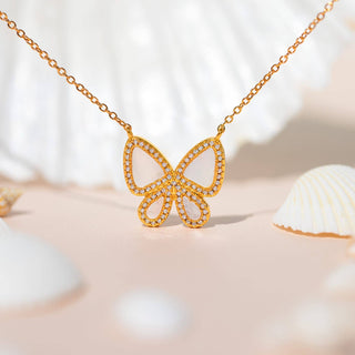 Mother of Pearl Butterfly Necklace