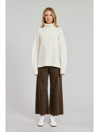 Lola Turtleneck Cable Knit Sweater