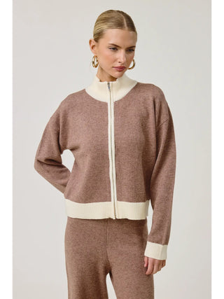Delaney Zip Up Knit Cardigan