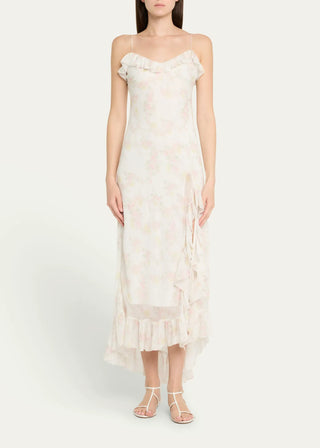 Selliot Dress in White Peach