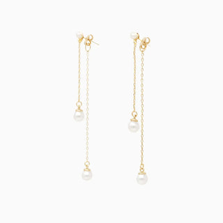 Front & Back Layered Pearl Drop Earrings