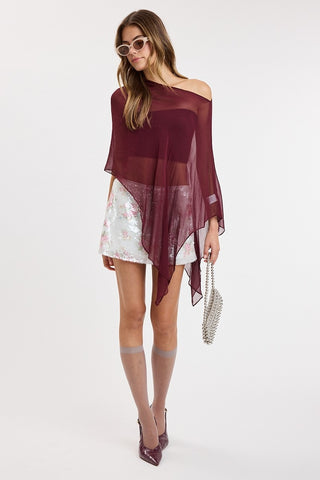Heather Floral Sequin Mini Skirt