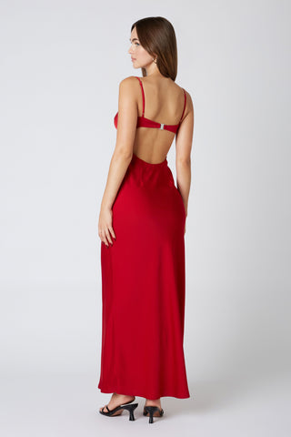 Crimson Red Maxi Slip Dress