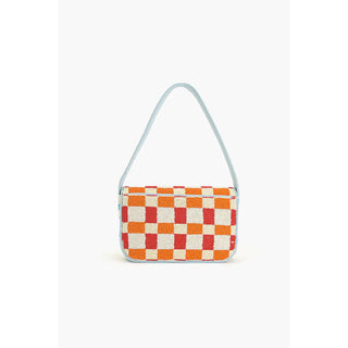 Sunset Check Beaded Shoulder Bag