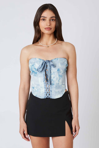 Front Lace Up Floral Corset Top – Cattivo