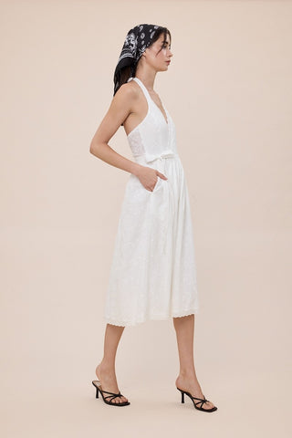 Taylor Eyelet Wrap Midi Dress