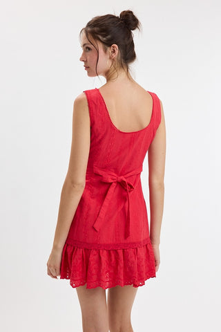 Giulietta Eyelet Mini Dress
