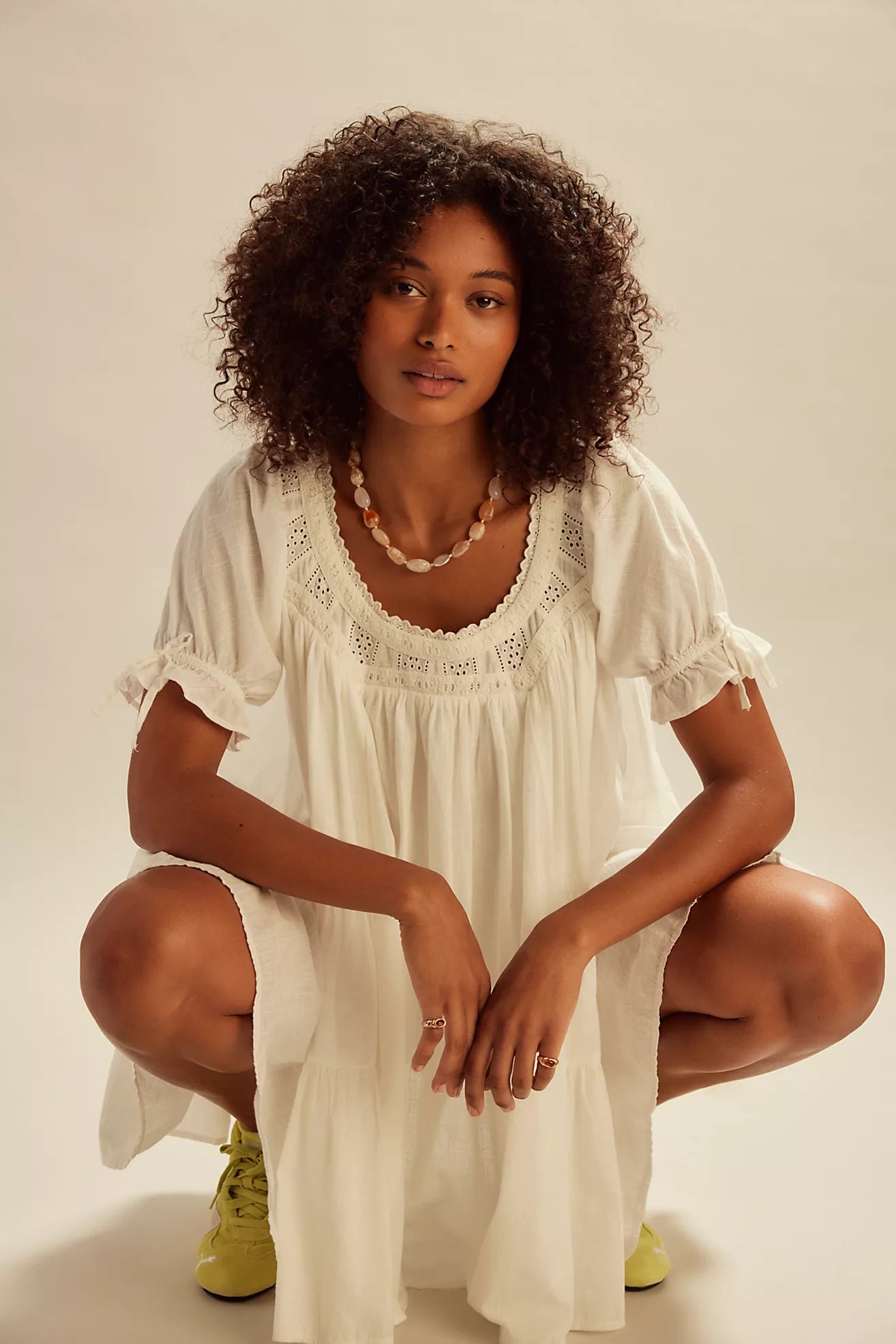 sandy shores babydoll dress in ivory Free People