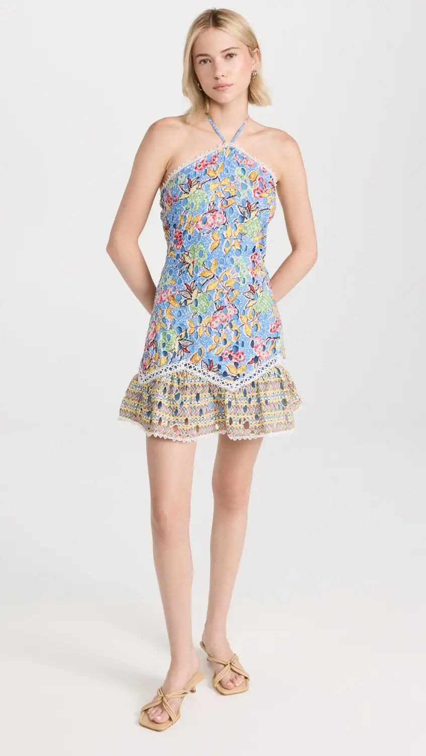 Hemant Nandita Blue Printed Preet Mini Dress Hemant Nandita Blue Printed Preet Mini Dress