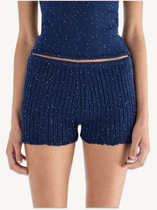 Isla Mini Short in Navy Sequin