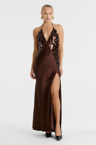 Yve Sequin Halter Dress