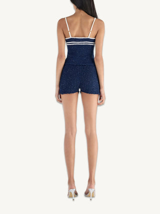 Isla Mini Short in Navy Sequin