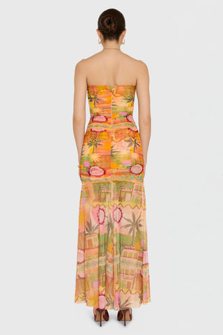 Leo Maxi Dress in Palm Springs Print
