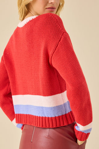 Ski Sweater in Red Multi