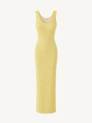 Ana Dress in Butter Yellow Sequin