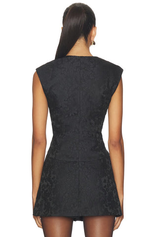 Cara Top in Black Jacquard