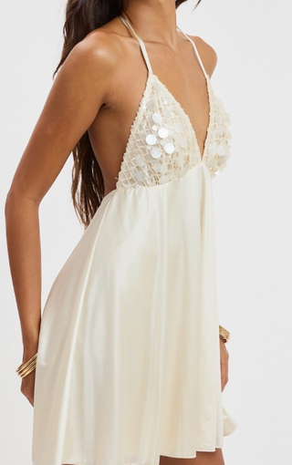 Bordeaux Belle Halter Mini Dress